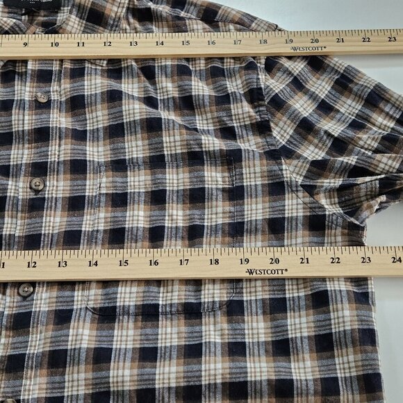 Banana Republic Shirt Mens XL Plaid LS Untucked Fit Pocket Preppy Cottage Casual - Picture 5 of 15
